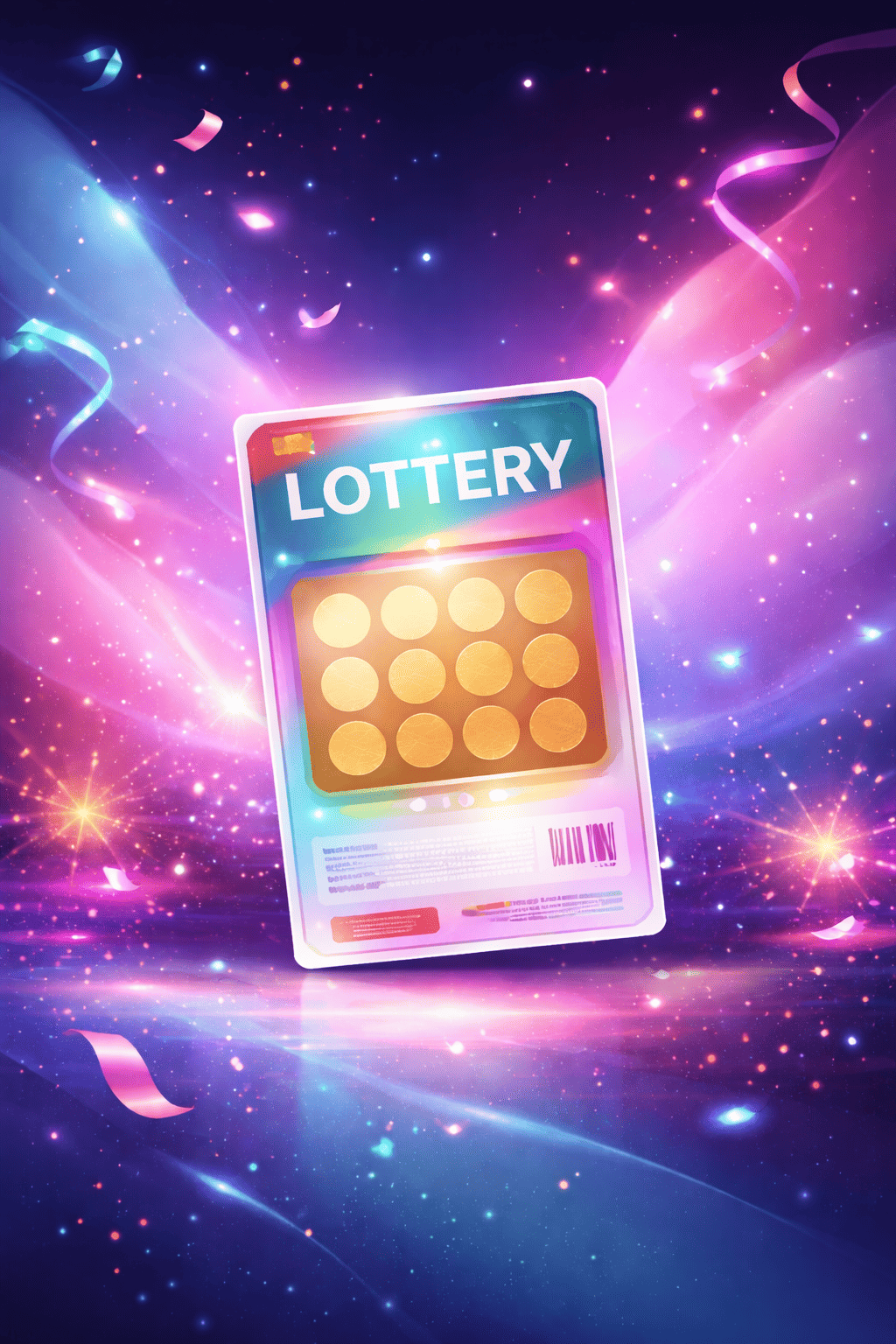 Canadian lottery tickets displayed on a festive background with celebration elements
